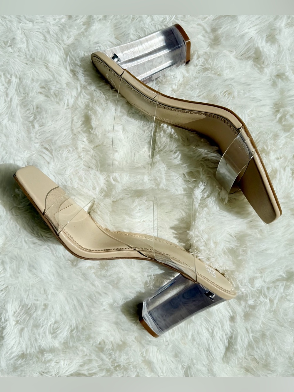Clear Strap BP. Nola Sandal w/ Block Heel - 8.5